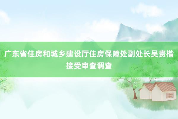 广东省住房和城乡建设厅住房保障处副处长吴贵楷接受审查调查