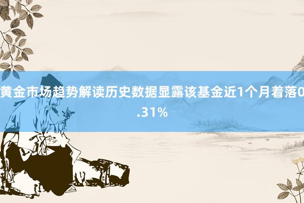 黄金市场趋势解读历史数据显露该基金近1个月着落0.31%