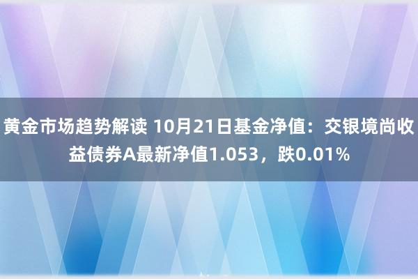 黄金市场趋势解读 10月21日基金净值：交银境尚收益债券A最新净值1.053，跌0.01%