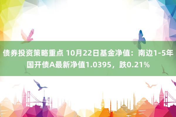 债券投资策略重点 10月22日基金净值：南边1-5年国开债A最新净值1.0395，跌0.21%