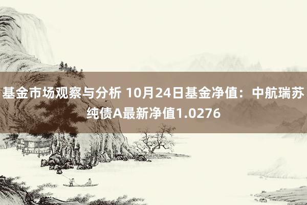 基金市场观察与分析 10月24日基金净值：中航瑞苏纯债A最新净值1.0276