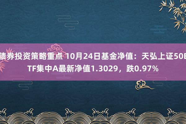 债券投资策略重点 10月24日基金净值：天弘上证50ETF集中A最新净值1.3029，跌0.97%