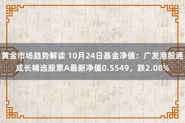 黄金市场趋势解读 10月24日基金净值：广发港股通成长精选股票A最新净值0.5549，跌2.08%