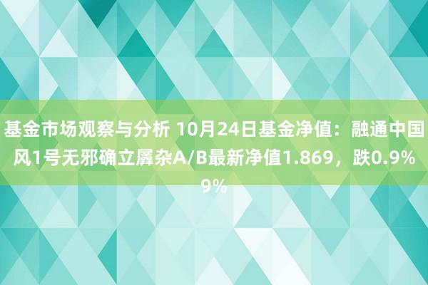 基金市场观察与分析 10月24日基金净值：融通中国风1号无邪确立羼杂A/B最新净值1.869，跌0.9%