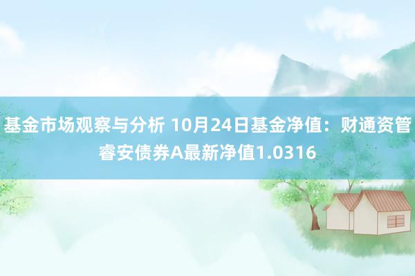 基金市场观察与分析 10月24日基金净值：财通资管睿安债券A最新净值1.0316