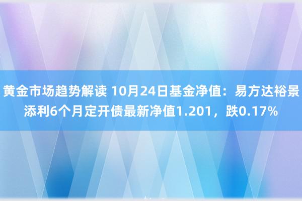 黄金市场趋势解读 10月24日基金净值：易方达裕景添利6个月定开债最新净值1.201，跌0.17%