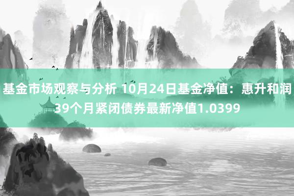 基金市场观察与分析 10月24日基金净值：惠升和润39个月紧闭债券最新净值1.0399