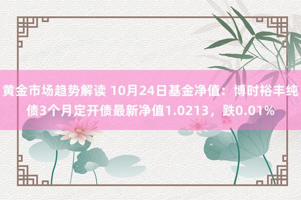 黄金市场趋势解读 10月24日基金净值：博时裕丰纯债3个月定开债最新净值1.0213，跌0.01%