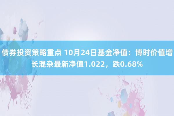 债券投资策略重点 10月24日基金净值：博时价值增长混杂最新净值1.022，跌0.68%