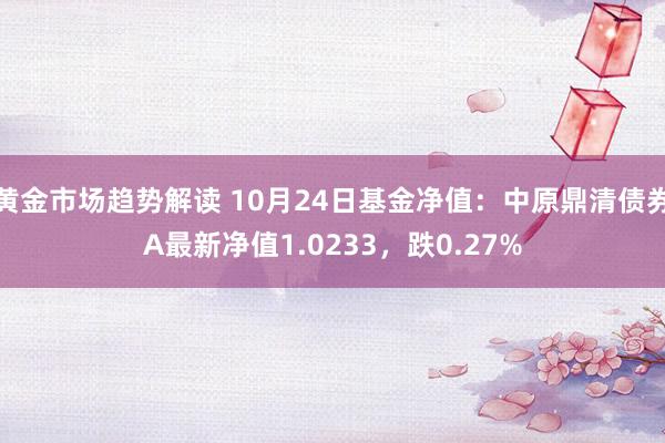 黄金市场趋势解读 10月24日基金净值：中原鼎清债券A最新净值1.0233，跌0.27%