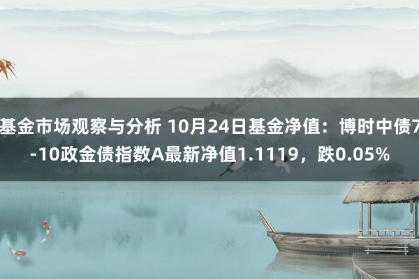 基金市场观察与分析 10月24日基金净值：博时中债7-10政金债指数A最新净值1.1119，跌0.05%