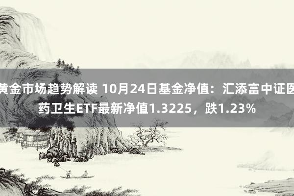 黄金市场趋势解读 10月24日基金净值：汇添富中证医药卫生ETF最新净值1.3225，跌1.23%