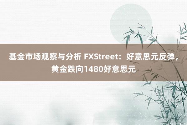 基金市场观察与分析 FXStreet：好意思元反弹，黄金跌向1480好意思元