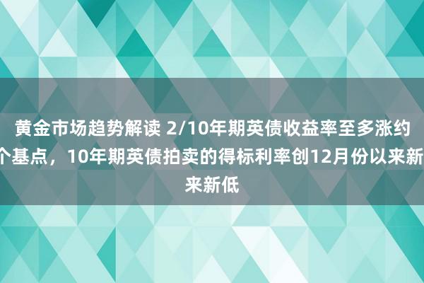 黄金市场趋势解读 2/10年期英债收益率至多涨约8个基点，10年期英债拍卖的得标利率创12月份以来新低