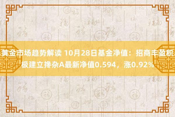 黄金市场趋势解读 10月28日基金净值：招商丰盈积极建立搀杂A最新净值0.594，涨0.92%