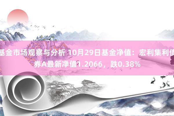 基金市场观察与分析 10月29日基金净值：宏利集利债券A最新净值1.2066，跌0.38%