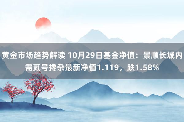 黄金市场趋势解读 10月29日基金净值：景顺长城内需贰号搀杂最新净值1.119，跌1.58%