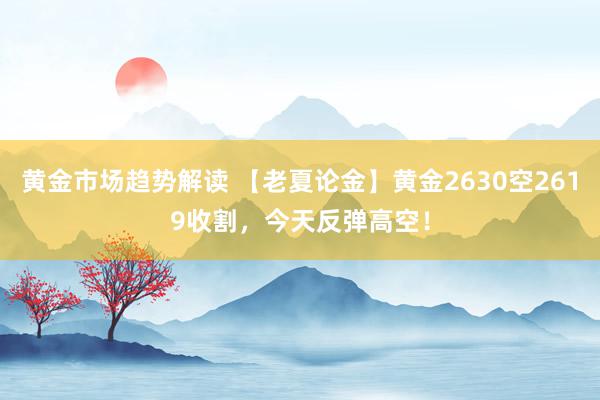 黄金市场趋势解读 【老夏论金】黄金2630空2619收割，今天反弹高空！