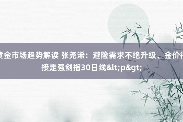 黄金市场趋势解读 张尧浠：避险需求不绝升级、金价衔接走强剑指30日线<p>