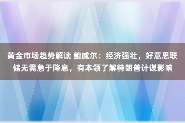 黄金市场趋势解读 鲍威尔：经济强壮，好意思联储无需急于降息，有本领了解特朗普计谋影响