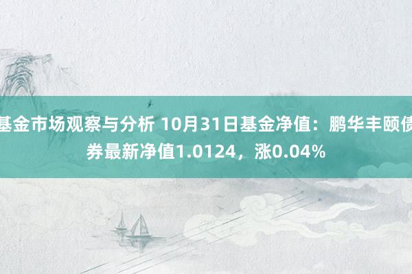 基金市场观察与分析 10月31日基金净值：鹏华丰颐债券最新净值1.0124，涨0.04%