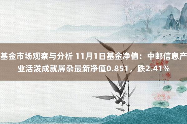 基金市场观察与分析 11月1日基金净值：中邮信息产业活泼成就羼杂最新净值0.851，跌2.41%