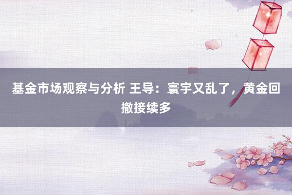 基金市场观察与分析 王导：寰宇又乱了，黄金回撤接续多