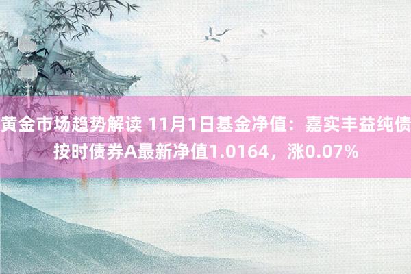 黄金市场趋势解读 11月1日基金净值：嘉实丰益纯债按时债券A最新净值1.0164，涨0.07%