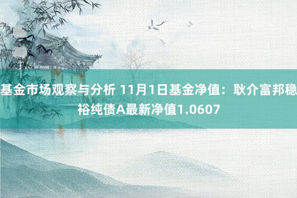 基金市场观察与分析 11月1日基金净值：耿介富邦稳裕纯债A最新净值1.0607