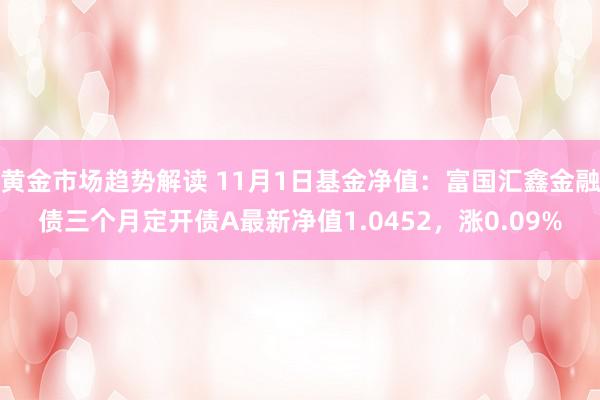 黄金市场趋势解读 11月1日基金净值：富国汇鑫金融债三个月定开债A最新净值1.0452，涨0.09%