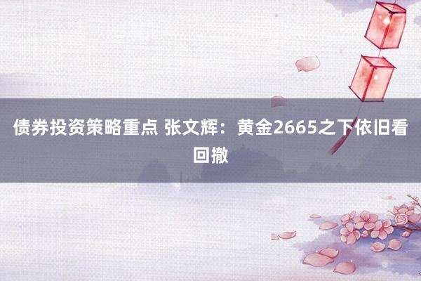 债券投资策略重点 张文辉：黄金2665之下依旧看回撤