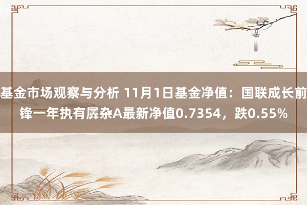 基金市场观察与分析 11月1日基金净值：国联成长前锋一年执有羼杂A最新净值0.7354，跌0.55%