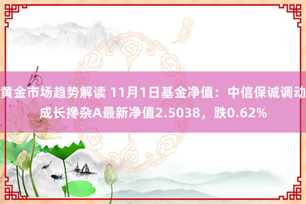 黄金市场趋势解读 11月1日基金净值：中信保诚调动成长搀杂A最新净值2.5038，跌0.62%