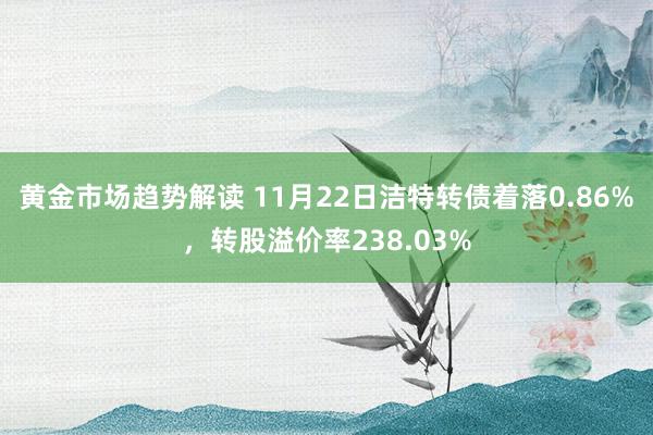 黄金市场趋势解读 11月22日洁特转债着落0.86%，转股溢价率238.03%