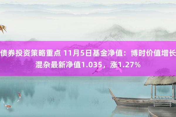 债券投资策略重点 11月5日基金净值：博时价值增长混杂最新净值1.035，涨1.27%