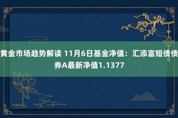 黄金市场趋势解读 11月6日基金净值：汇添富短债债券A最新净值1.1377