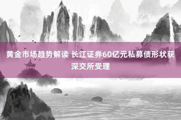 黄金市场趋势解读 长江证券60亿元私募债形状获深交所受理