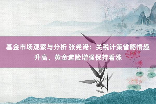 基金市场观察与分析 张尧浠：关税计策省略情趣升高、黄金避险增强保持看涨