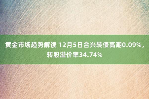 黄金市场趋势解读 12月5日合兴转债高潮0.09%，转股溢价率34.74%