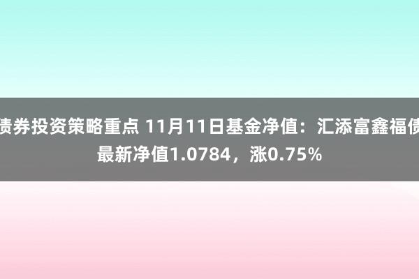 债券投资策略重点 11月11日基金净值：汇添富鑫福债最新净值1.0784，涨0.75%