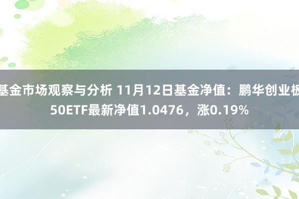 基金市场观察与分析 11月12日基金净值：鹏华创业板50ETF最新净值1.0476，涨0.19%