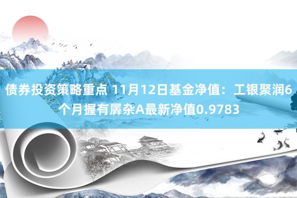 债券投资策略重点 11月12日基金净值：工银聚润6个月握有羼杂A最新净值0.9783