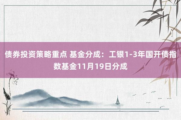 债券投资策略重点 基金分成：工银1-3年国开债指数基金11月19日分成