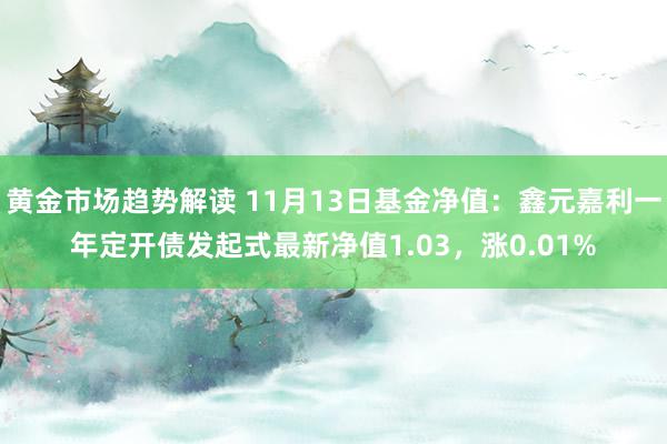 黄金市场趋势解读 11月13日基金净值：鑫元嘉利一年定开债发起式最新净值1.03，涨0.01%