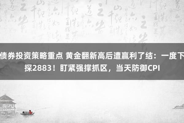 债券投资策略重点 黄金翻新高后遭赢利了结：一度下探2883！盯紧强撑抓区，当天防御CPI