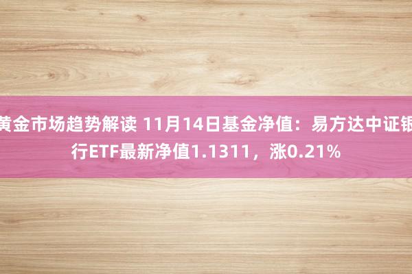 黄金市场趋势解读 11月14日基金净值：易方达中证银行ETF最新净值1.1311，涨0.21%