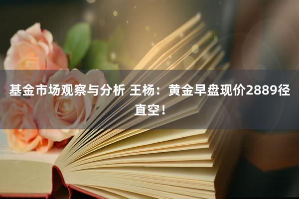 基金市场观察与分析 王杨：黄金早盘现价2889径直空！