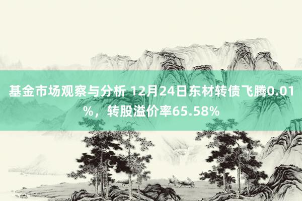 基金市场观察与分析 12月24日东材转债飞腾0.01%，转股溢价率65.58%