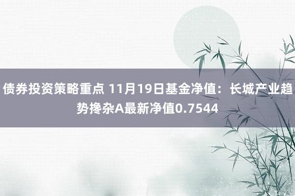 债券投资策略重点 11月19日基金净值：长城产业趋势搀杂A最新净值0.7544