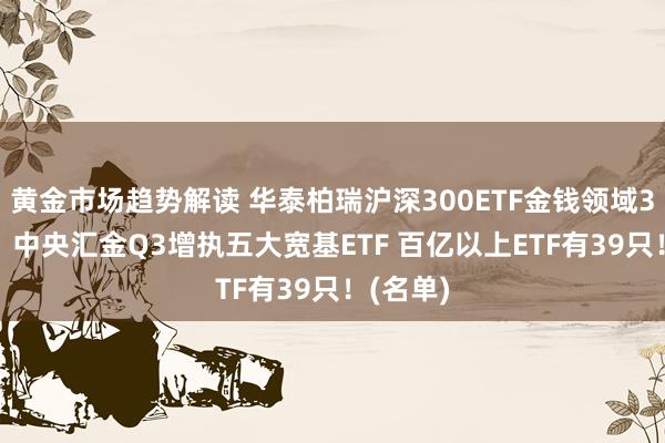 黄金市场趋势解读 华泰柏瑞沪深300ETF金钱领域3731亿！中央汇金Q3增执五大宽基ETF 百亿以上ETF有39只！(名单)